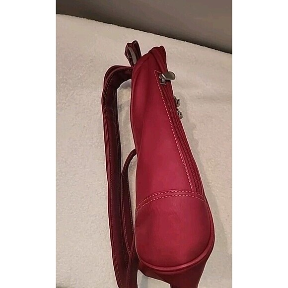 Le Donne Red Leather Mid Size Woman's Backpack/Purse Colombian Leather Bag - Picture 7 of 8